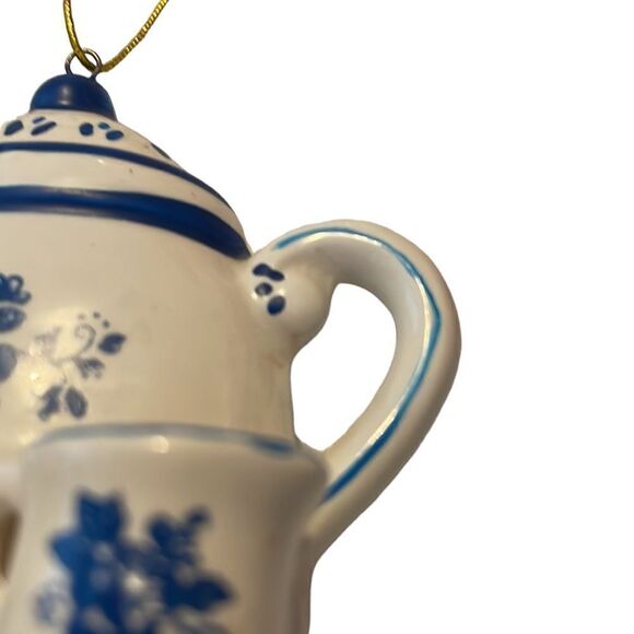 Vintage Christmas Teapot Teacup Ornament - Picture 13 of 13